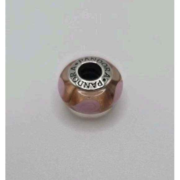 Pandora 925 ALE Sterling Silver & Murano Glass Heart Pink Heart Charm Bead - Picture 1 of 4